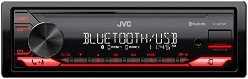 JVC KDX270BT Bluetooth Car Stereo wUSB Port AMFM Radio MP3 Player High Contrast LCD 50 Watts Detachable Face Plate Single DIN 13Band EQ - Image 1