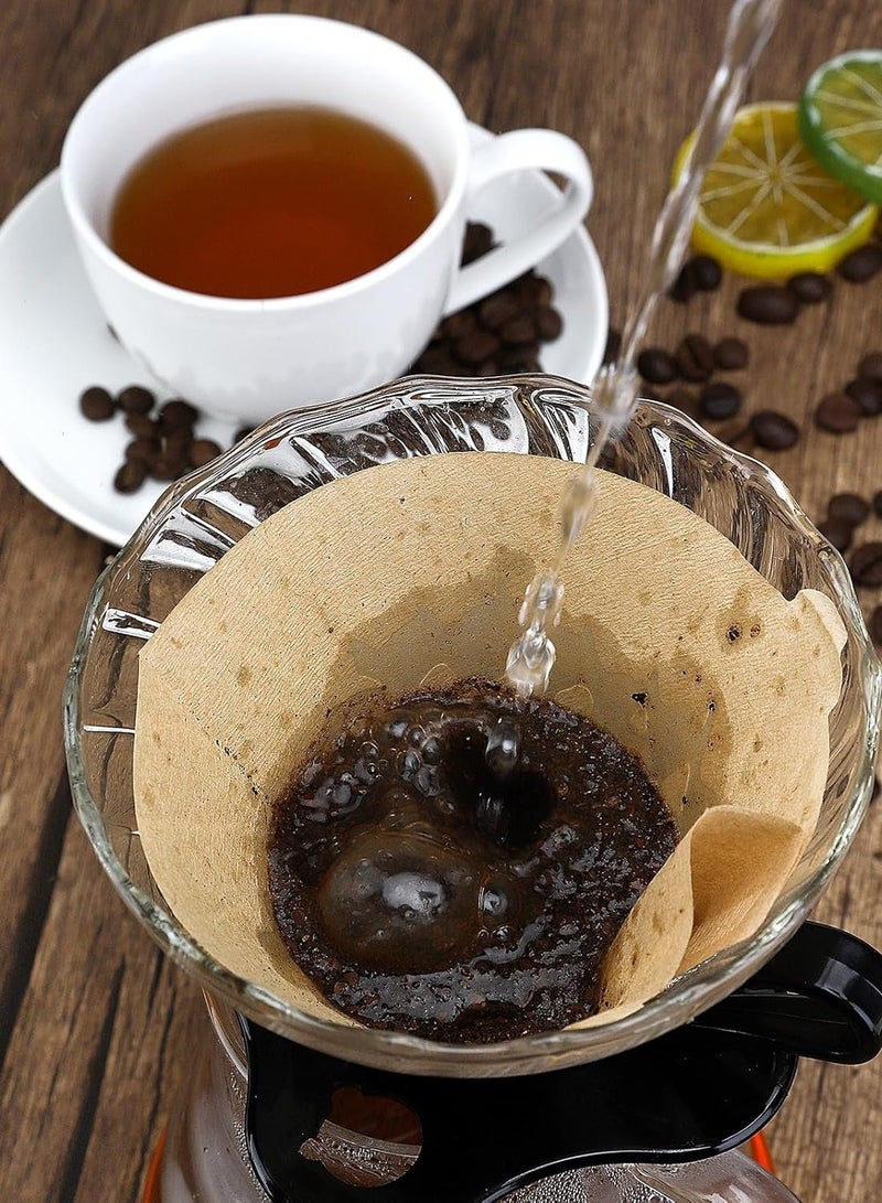 100 قطعة من فلاتر ورق القهوة V60 الحجم 02 باللون الأبيض مع علبة تخزين، ورق فلتر قهوة قابل للتصرف للاستخدام مع مصفاة الصب وصانع القهوة بالتنقيط، 1-4 أكواب - Image 3
