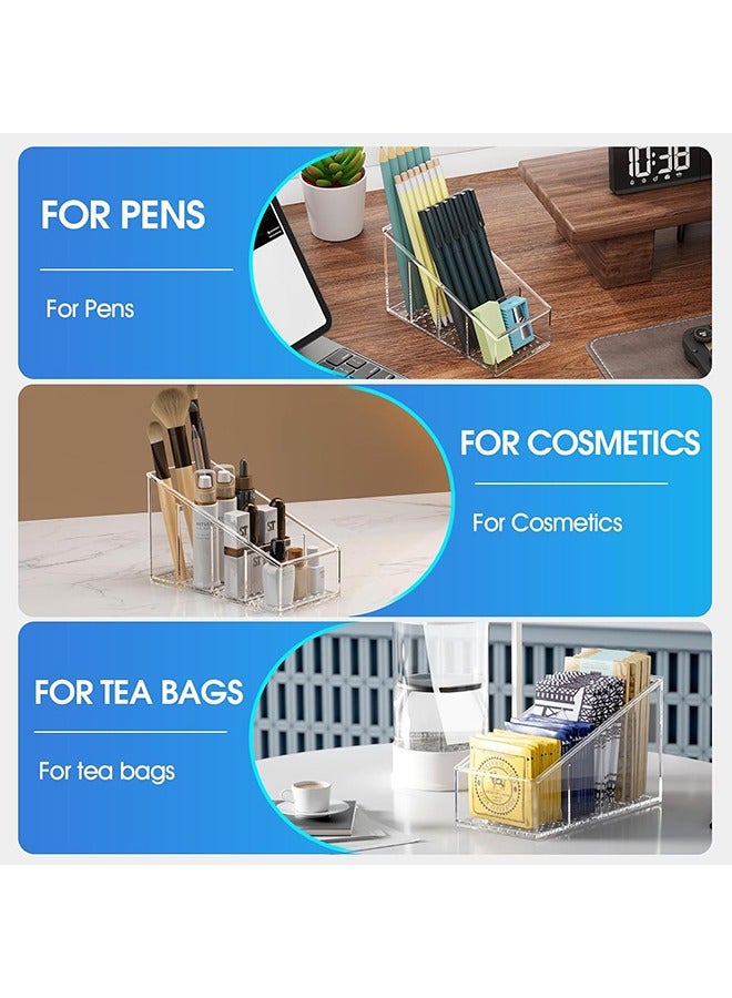YelaJoy Remote Control Holder, with 4 Compartment Clear Remote Control Holder, for Table Small TV Remote control Holder Plastic Remote control Organizer Remote Storage (1 Pack) - Image 3
