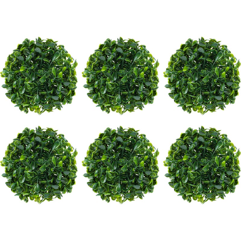AUEAR Artificial Boxwood Topiary Plant Balls Decorative for Table Decoration Garden Wedding Decor 4 Inch Diameter 6 Pack
