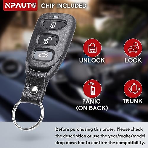 NPAUTO Key Fob Replacement for Hyundai Sonata 2011 2012 2013 2014 2015 Keyless Entry Remote Control Car Key Fobs (OSLOKA-950T, 4 Button, 1Pcs) - Image 2