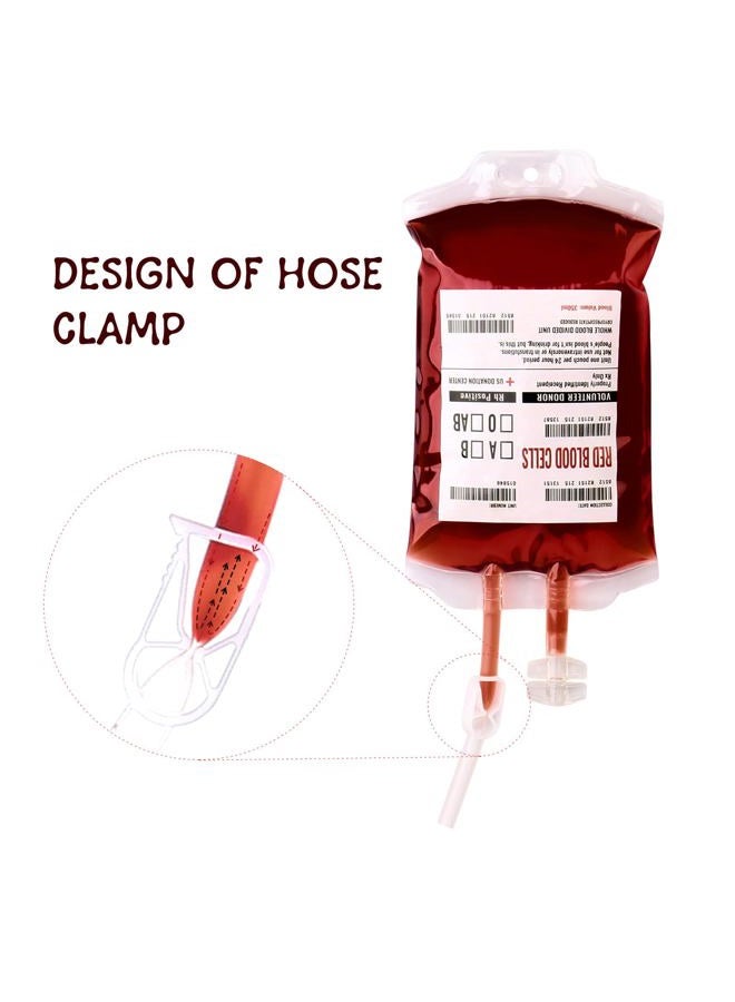 UNIMEIX 10 Pack Halloween Blood Bags for Drinks, Fake Blood Drink Pouches Reusable Juice Drink IV Bag for Vampire Party Theme Party Halloween Decoration - Image 4