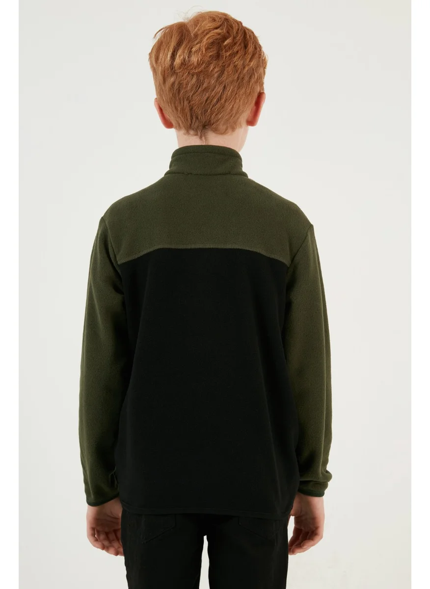 Lela Lela Soft Textured Zippered Color Block Stand Collar Pocket Polar Children's Fleece 5905001