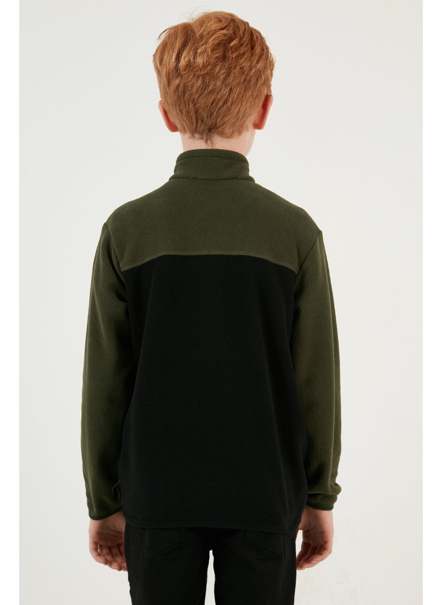 Lela Soft Textured Zippered Color Block Stand Collar Pocket Polar Children's Fleece 5905001