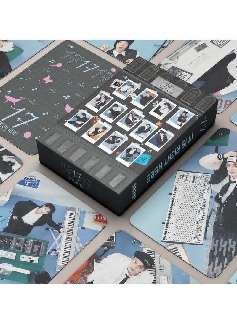 EHOME 55Pcs Seventeen Comeback Album 17 IS RIGHT HERE Lomo Cards - Image 1
