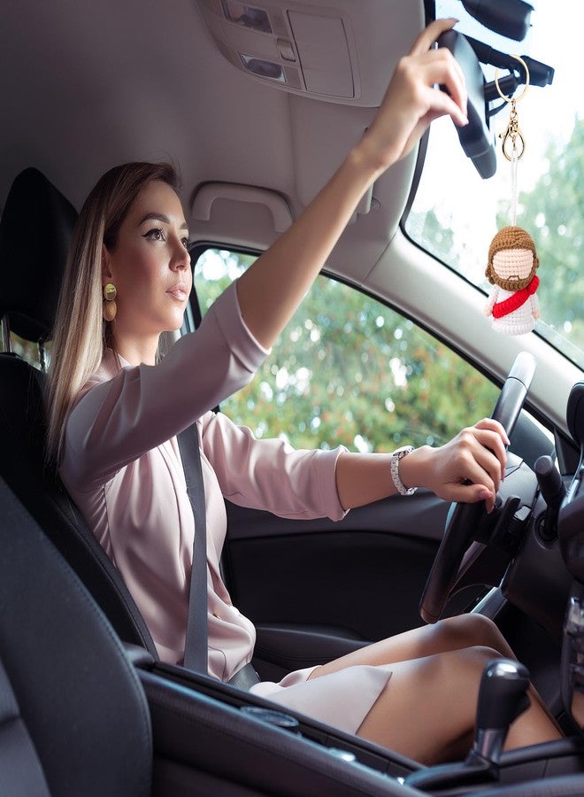 ليليافار، 4 قطع من سلاسل مفاتيح صغيرة من الكروشيه على شكل يسوع، هدايا مسيحية لعيد الميلاد للنساء، دمية يسوع محشوة، ديكور معمودية ديني - Image 5