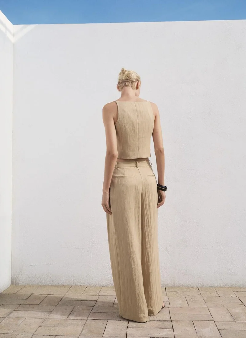 MANGO Straight Mid-Rise Suit Pants