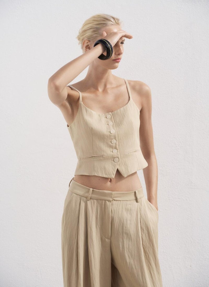 MANGO Straight Mid-Rise Suit Pants  - Image 4