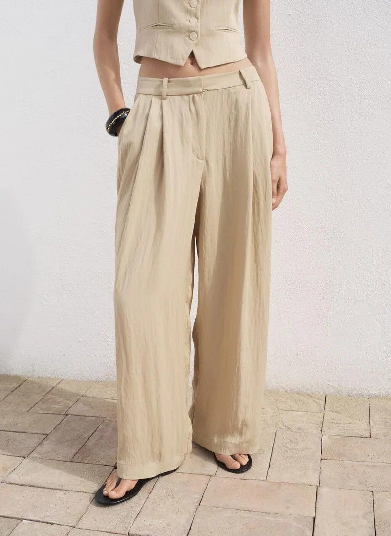 MANGO Straight Mid-Rise Suit Pants