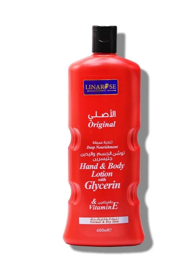 LINA ROSE Original Glycerin Hand & Body Lotion - 600 ml
