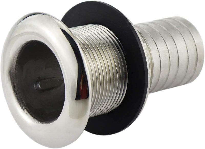 keehui 316 Stainless Steel DurableStandard Length Thru-Hull Fitting w/Nut &Gasket Boat Plumbing Fittings for Boats, Yachts, Marine - Image 1