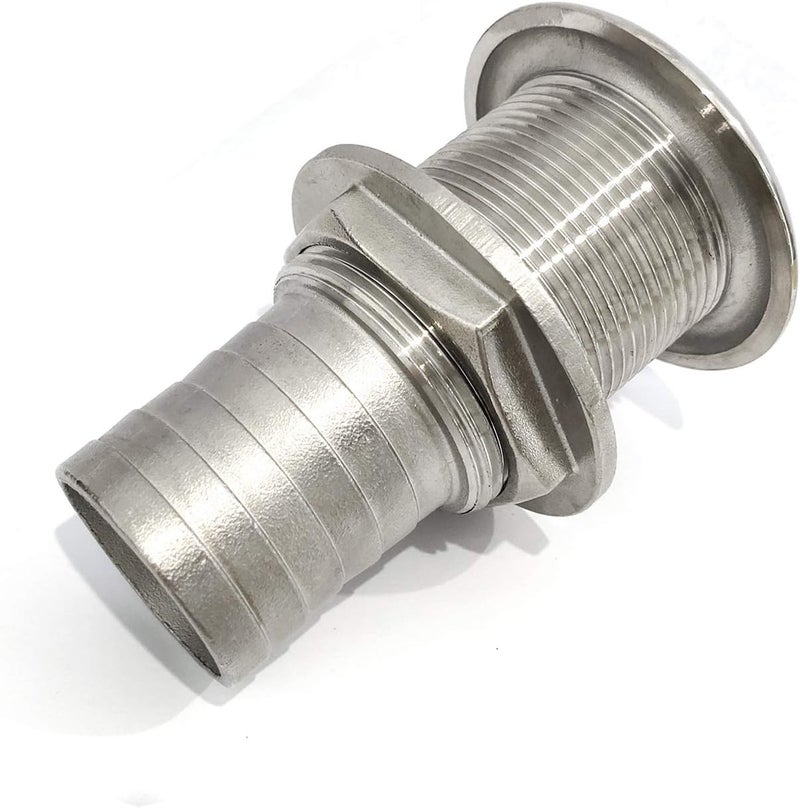 keehui 316 Stainless Steel DurableStandard Length Thru-Hull Fitting w/Nut &Gasket Boat Plumbing Fittings for Boats, Yachts, Marine - Image 3