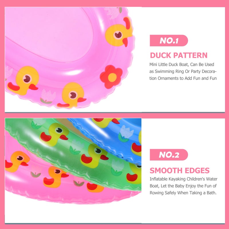 6pcs Inflatable Canoe Bath Toys for Toddlers Mini Boat for Baby Bath Time Pool Party Decorations, Photography Props, Toddler Pool Float, Water Play Toys - Image 4
