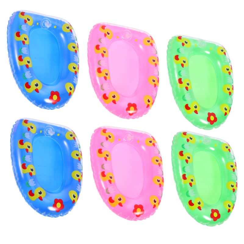 6pcs Inflatable Canoe Bath Toys for Toddlers Mini Boat for Baby Bath Time Pool Party Decorations, Photography Props, Toddler Pool Float, Water Play Toys - Image 1