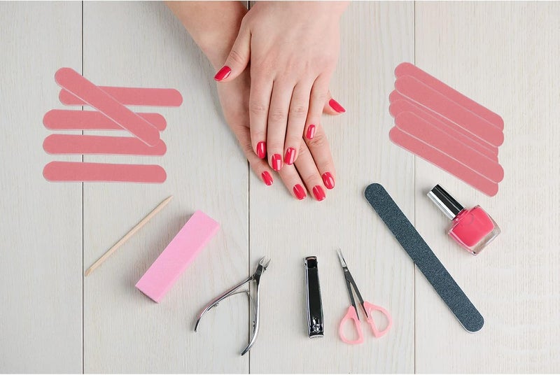 GigaGround Mini Nail Files Bulk (100 Pcs), Double Sided Emery Board Nail File for Nature Nails, Manicure Tool Set Disposable Colorful Nail File for Home Salon Use Travel Size Men Women Kids Wood Board - Image 5