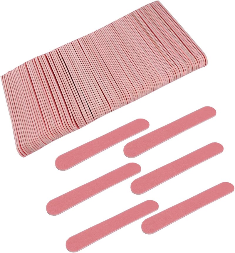 GigaGround Mini Nail Files Bulk (100 Pcs), Double Sided Emery Board Nail File for Nature Nails, Manicure Tool Set Disposable Colorful Nail File for Home Salon Use Travel Size Men Women Kids Wood Board - Image 1