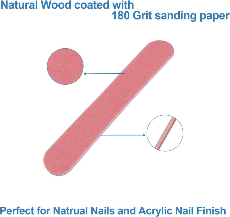 GigaGround Mini Nail Files Bulk (100 Pcs), Double Sided Emery Board Nail File for Nature Nails, Manicure Tool Set Disposable Colorful Nail File for Home Salon Use Travel Size Men Women Kids Wood Board - Image 3
