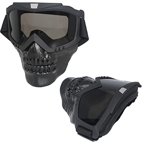 CROSSBODY Skull Motorcycle Goggles with Removable Face Mask，Anti-UV Adjustable MX Riding Offroad Cycling Motorbike Protective Glasses Dirt Bike ATV Motocross Eyewear Racing Combat Tactical Goggles - Image 4