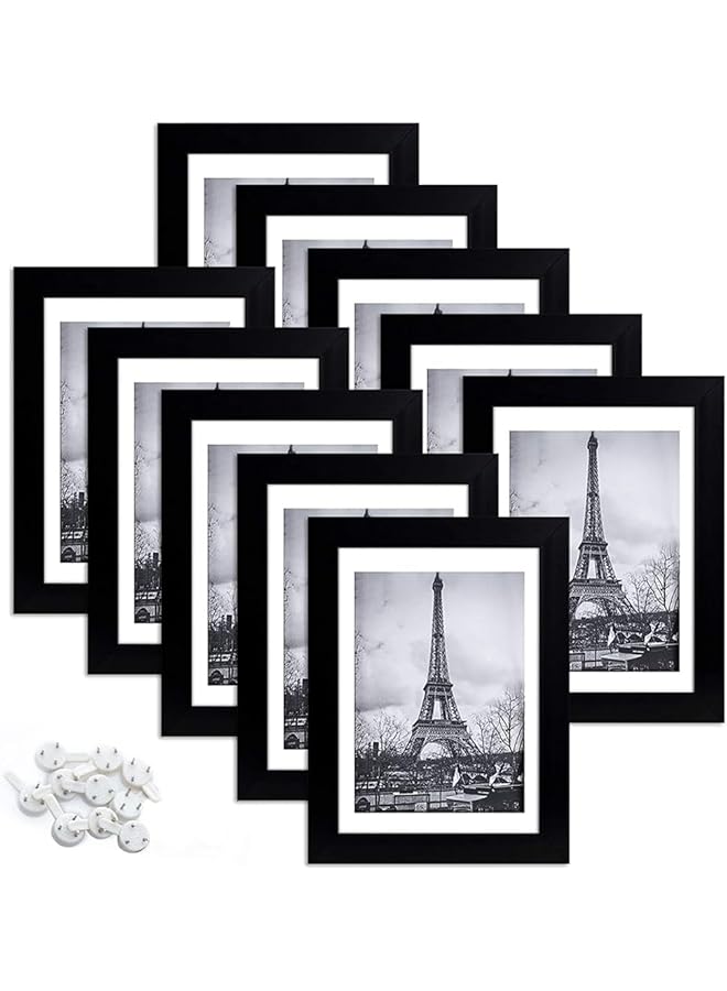 The Bros Picture Frame, Photo Frame with HD Plexiglass, Display Pictures 4x6 Inch with Mat or 5x7 Inch Without Mat, Multi Picture Frames Collage for Tabletop or Wall Display, Wall Gallery Photo Frames, 10 Pcs - Image 1