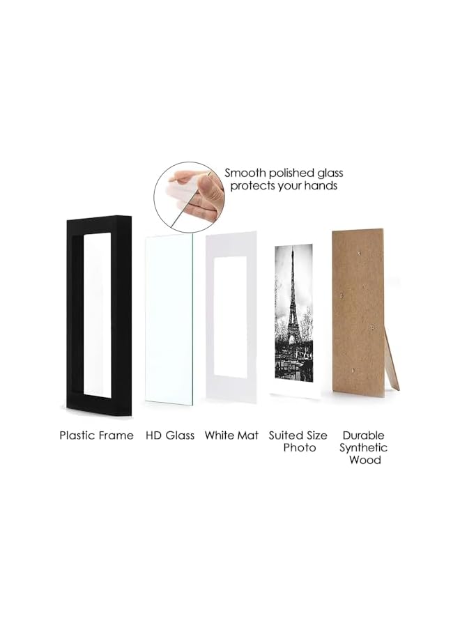 The Bros Picture Frame, Photo Frame with HD Plexiglass, Display Pictures 4x6 Inch with Mat or 5x7 Inch Without Mat, Multi Picture Frames Collage for Tabletop or Wall Display, Wall Gallery Photo Frames, 10 Pcs - Image 3