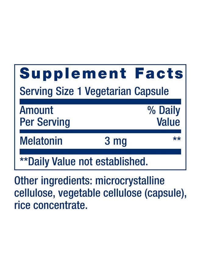 Life Extension Life Extension Melatonin, 3 mg, Optimal Sleep Support, Healthy circadian Rhythms, Cellular Defense, Gluten-Free, Non-GMO, Vegetarian, 60 Capsules  - Image 3