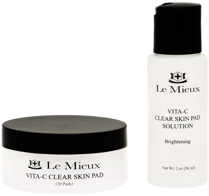 Le Mieux VitaC Clear Skin Pad  TripleAction Facial Exfoliant Pads with Glycolic Acid Pads  Antioxidant Vitamin C 2 oz  30 pads