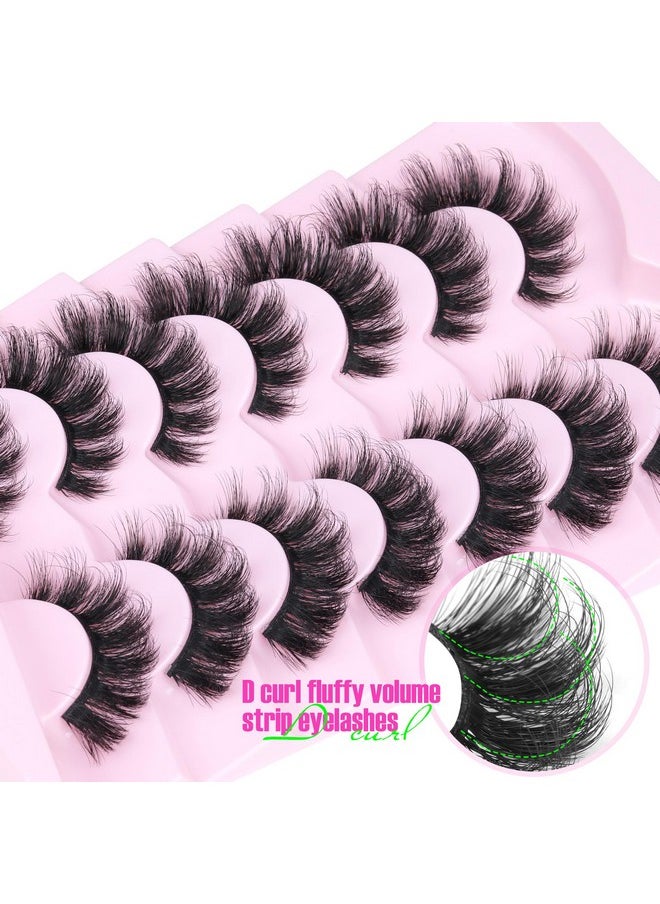 ALICROWN HAIR Mink Lashes Fluffy Volume False Eyelashes Wispy Strip Fake Eyelashes Cat Eye Lashes Thick 20Mm Long False Lashes 7 Pairs Pack Natural Look  - Image 5