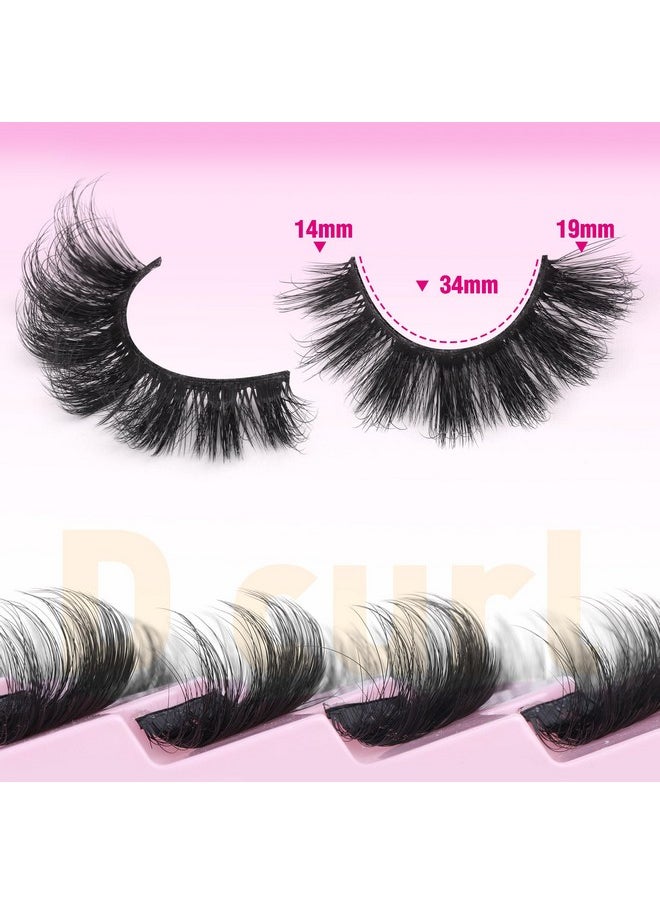 ALICROWN HAIR Mink Lashes Fluffy Volume False Eyelashes Wispy Strip Fake Eyelashes Cat Eye Lashes Thick 20Mm Long False Lashes 7 Pairs Pack Natural Look  - Image 4