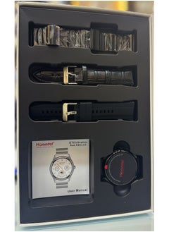 Hommtel Hommtel GT5 Ultrabithin Smartwatch 1.53 Inch Real AMOLED Display 7.8mm Thickness With 3 Pair Straps and Wireless Charger For Gents and Boys Black  - Image 3