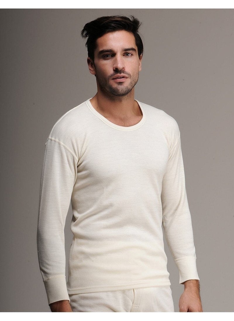 Hasyün - Ecru Color Long Sleeve Wool Undershirt - Image 1