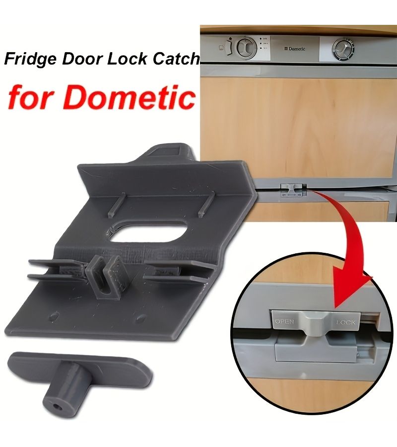 Grey Fridge Door Latch Catch Replacement For Dometic Rm7 Series Caravan Rv Refrigerator Camper Door Lock Clip Repair Part Assembly - Image 1
