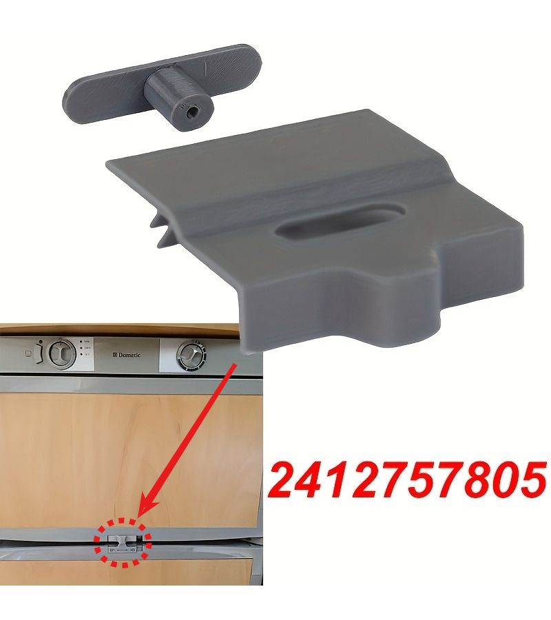 Grey Fridge Door Latch Catch Replacement For Dometic Rm7 Series Caravan Rv Refrigerator Camper Door Lock Clip Repair Part Assembly - Image 5