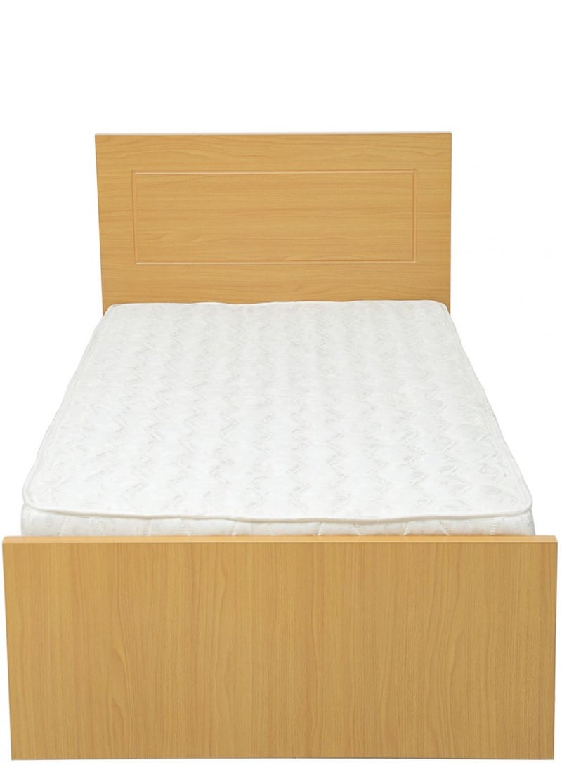 AFT - Elegant Single Bed Frame with MDF Construction - Golden beige Finish, 197 cm Length x 95 cm Width, High Headboard Design for Comfort and Durability. Golden beige (ARFAN) - Image 1