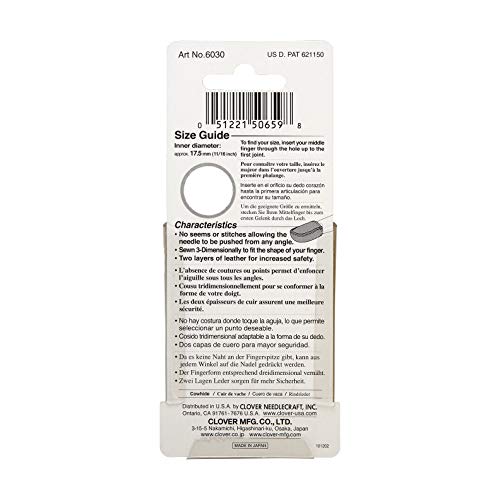 Clover Natural Fit Leather Thimble Large - Image 2