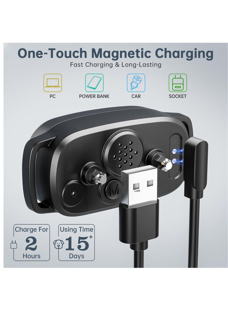 Excefore طوق النباح، طوق تدريب الكلاب المضاد للنباح، قابل لإعادة الشحن وآمن للحيوانات الأليفة، طوق إيقاف النباح للكلاب الصغيرة والمتوسطة والكبيرة، أجهزة منع النباح مع صفارة واهتزاز وصدمة، أسود - Image 5