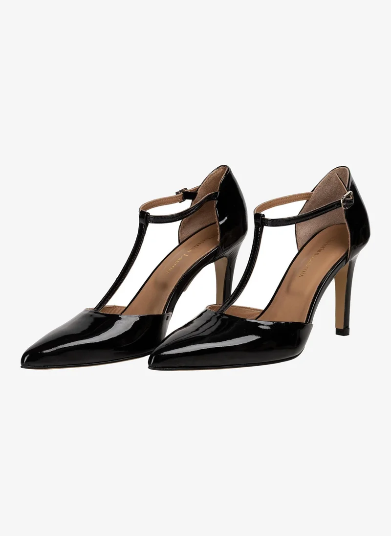 Christian Lacroix Christian Lacroix Women's Leather Ankle Strap Heels - Black