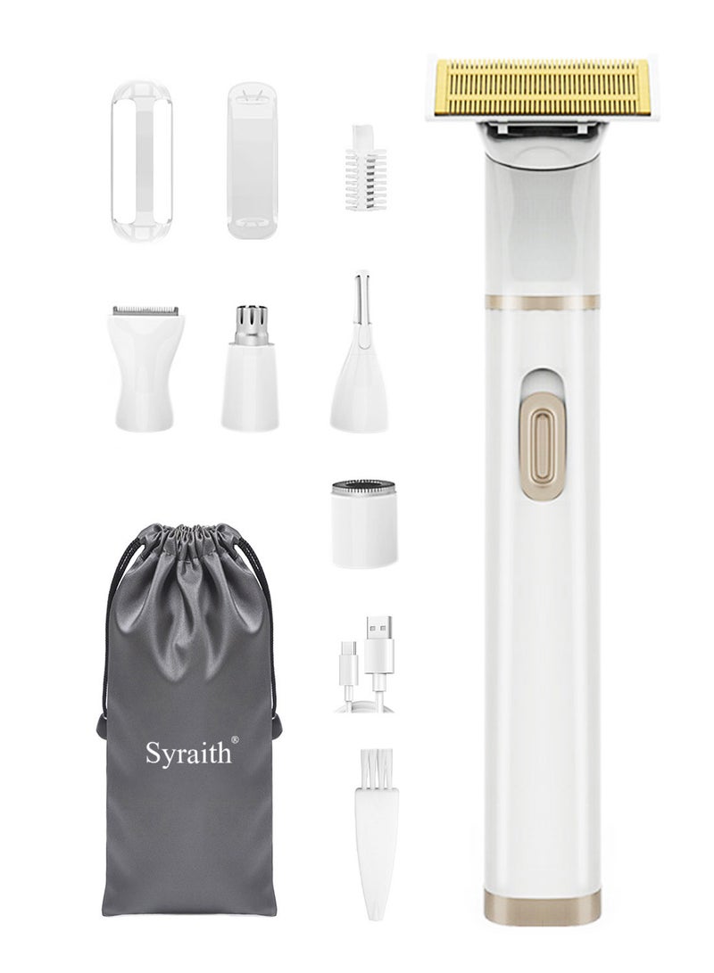 Syraith Electric Razors for Women, Rechargeable Bikini Trimmer, 5 in 1 Lady Electric Razor, Painless Women’s Hair Remover, Great for Eyebrow, Face, Nose, Underarms, Arms, Legs Etc - Image 1