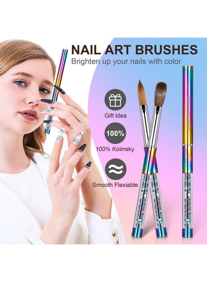 Shine Chance Acrylic Nail Brush Size 10, 100% Real Kolinsky Art Nail Brush For Acrylic Powder Application, Handmade Women Manicure Nail Extension Tool For Professional Diy Home Salon And Beginners - Image 2