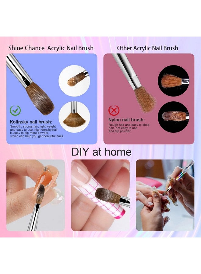 Shine Chance Acrylic Nail Brush Size 10, 100% Real Kolinsky Art Nail Brush For Acrylic Powder Application, Handmade Women Manicure Nail Extension Tool For Professional Diy Home Salon And Beginners - Image 5