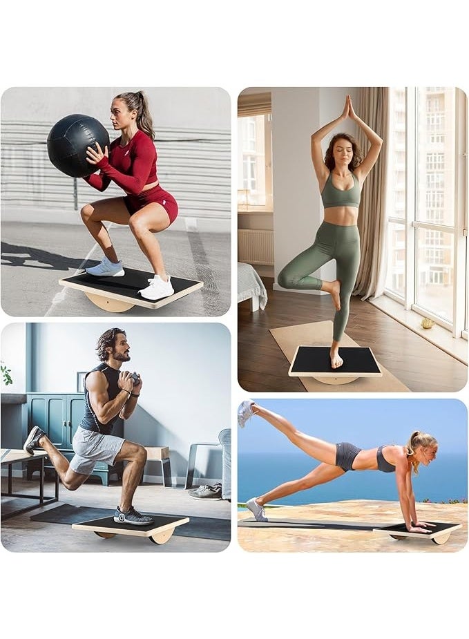 Wooden Balance Board for Core Strength Training and Stability Wobble Board for Home Gym Exercise and Physiotherapy - Image 4