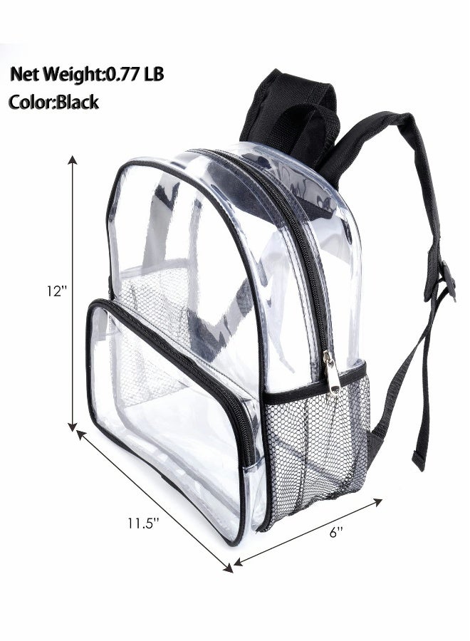 Clear Backpack, Clear Mini Backpack Stadium Approved, Waterproof Transparent Backpack for School Work Travel and Work  Sport Event - Image 2