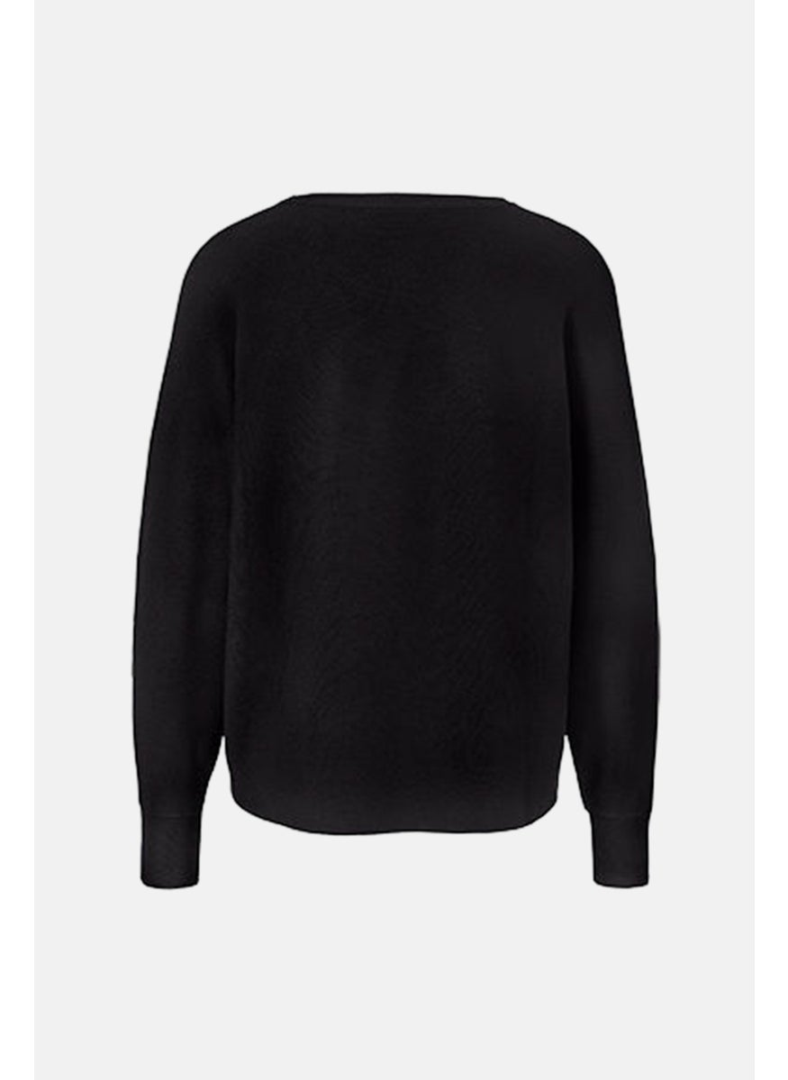 Tchibo Women Crew Neck Knitted Long  Sleeves Sweatshirt , Black  - Image 3