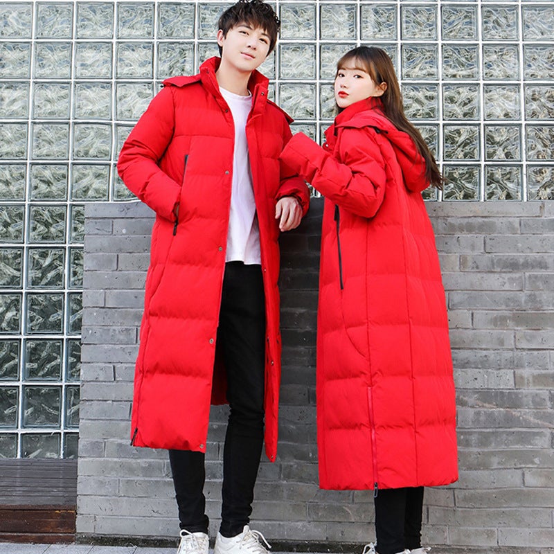Winter Cotton-Padded Clothes Custom Printing Long Coat Over The Knee Cotton-Padded Clothes Overalls Company Enterprise Tooling Custom Logo - Image 5