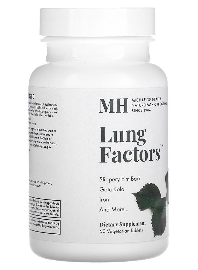 Michael's Naturopathic Lung Factors 60 Vegetarian Tablets - Image 2