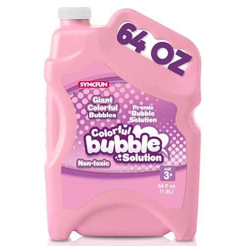 SYNCFUN 64 oz Premixed Bubble Solution 19L Giant PreMix Refill Solution for Bubble Machine Wands Blower Easter Outdoors Activity No Mixing or MeasuringPink - Image 1