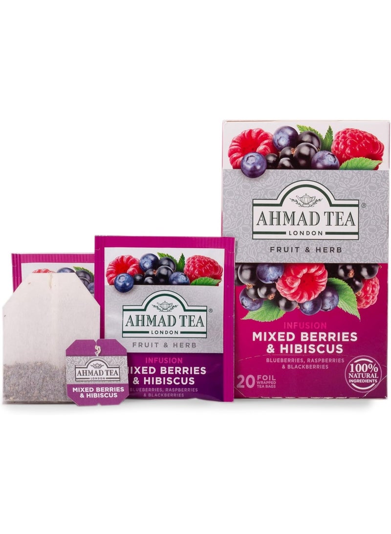 أحمد تي احمد تى شاى مزيج من التوت البرى والكركدية 20 فتلة - Image 1