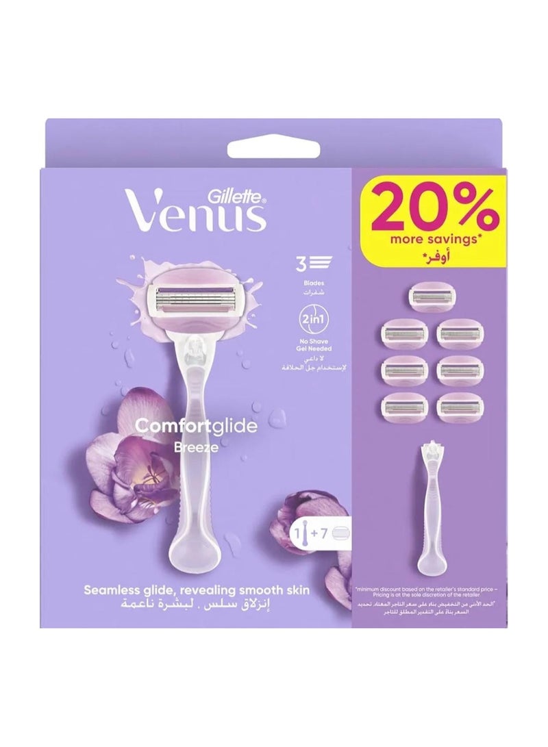Venus Comfort Breeze Razor 7*1 There is no need to use shaving gel