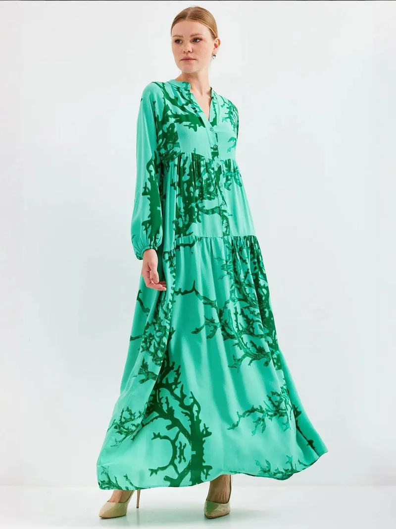 BIG DART BDART Printed V-Neck Maxi Dress