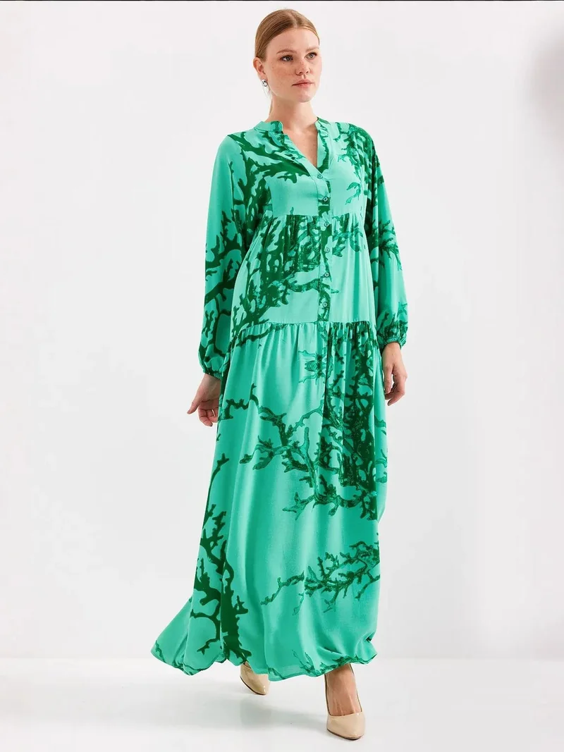 BIG DART BDART Printed V-Neck Maxi Dress