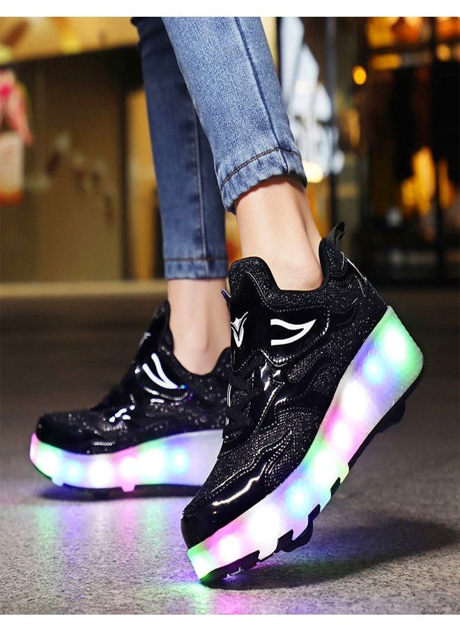 Automatic LED Flashing Lights Up Roller Skate Retractable Technical Skateboarding Shoes for Boys and Girls